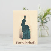 Elegant blauw Victoriaans jurken Mode Kaart (Staand voorkant)