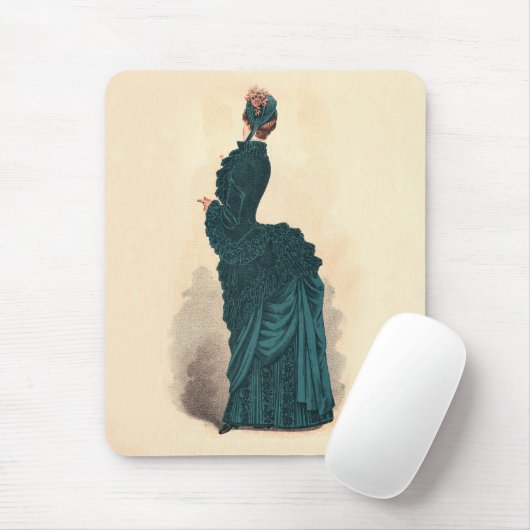 Elegant blauw Victoriaans jurken Mode Muismat (Met muis)