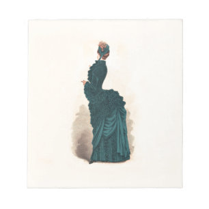 Elegant blauw Victoriaans jurken Mode Notitieblok