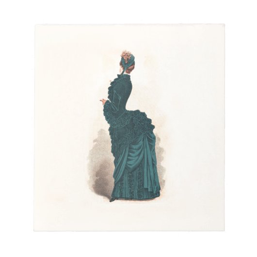 Elegant blauw Victoriaans jurken Mode Notitieblok (Voorkant)