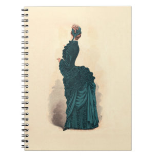 Elegant blauw Victoriaans jurken Mode Notitieboek