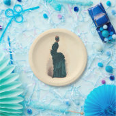 Elegant blauw Victoriaans jurken Mode Papieren Bordje (Feest)