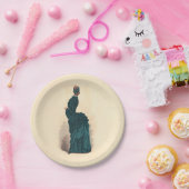 Elegant blauw Victoriaans jurken Mode Papieren Bordje (Feest)