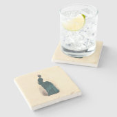 Elegant blauw Victoriaans jurken Mode Stenen Onderzetter (Zijkant)