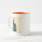 Elegant blauw Victoriaans jurken Mode Tweekleurige Koffiemok (Voorkant links)