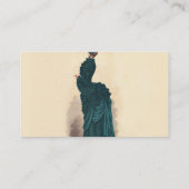 Elegant blauw Victoriaans jurken Mode Visitekaartje (Achterkant)