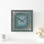 Elegant blauw vierkante klok (Huis)