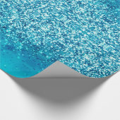 Elegant blauw vrieskrulpapier cadeaupapier (Hoek)