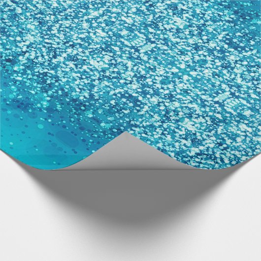 Elegant blauw vrieskrulpapier cadeaupapier (Hoek)