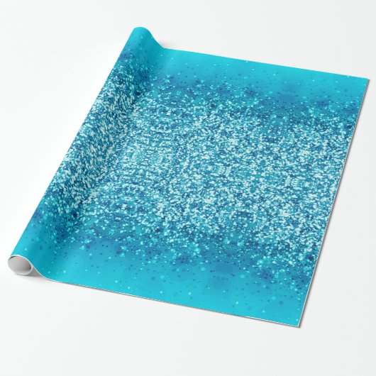 Elegant blauw vrieskrulpapier cadeaupapier (Uitgerold)