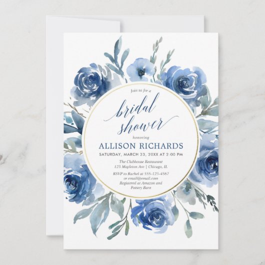 Elegant blauw vrijgezellenfeest met schuimvorming kaart (Voorkant)