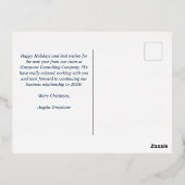 Elegant Blauw Vrolijk Kerst Zakelijk Zilver Folie Feestdagen Briefkaart (Achterkant)