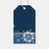 Elegant Blauw Vrolijk Kerstfeest Cadeaulabel (Achterkant)
