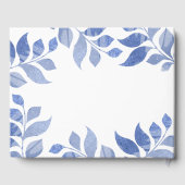 Elegant Blauw Waterverf Blauw Blauw Blauw Bladblad Gastenboek (Achterkant)