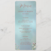 Elegant Blauw Waterverf Bloemen Flat Menu (Voorkant)