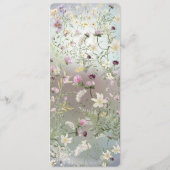 Elegant Blauw Waterverf Bloemen Flat Menu (Achterkant)