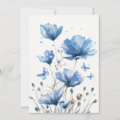 Elegant Blauw Waterverf Bloemen Moederdag Brunch Kaart (Achterkant)