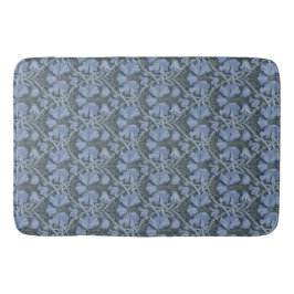 Elegant Blauw Waterverf Bloemenpatroon Uitnodiging Badmat