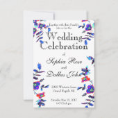 Elegant blauw waterverf bloemig kaart (Voorkant)