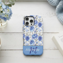 Elegant Blauw Waterverf Bloemmotief Aangepaste Naa