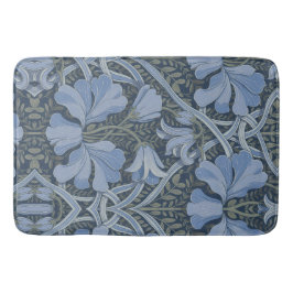 Elegant Blauw Waterverf Bloemmotief Badmat
