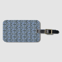 Elegant Blauw Waterverf Bloemmotief Bagagelabel