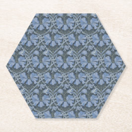 Elegant Blauw Waterverf Bloemmotief Kartonnen Onderzetters