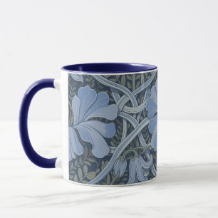 Elegant Blauw Waterverf Bloemmotief Mok