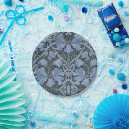 Elegant Blauw Waterverf Bloemmotief Papieren Bordje