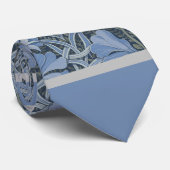 Elegant Blauw Waterverf Bloemmotief Stropdas (Opgerold)