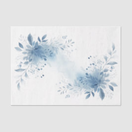 Elegant Blauw Waterverf Bloemmotief Tissuepapier