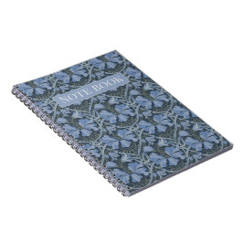 Elegant Blauw Waterverf Bloemmotief Uitnodiging Notitieboek