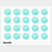 Elegant blauw waterverf borstels zweepslagen ronde sticker (Vel)