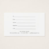 Elegant Blauw Waterverf Cadeaubon Visitekaartje (Achterkant)