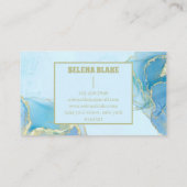 Elegant blauw Waterverf & gouden glitter Visitekaartje (Achterkant)