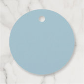Elegant Blauw Waterverf Ombre Bruiloft Bedankjes Labels (Achterkant)