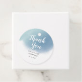 Elegant Blauw Waterverf Ombre Bruiloft Bedankjes Labels (In situ)