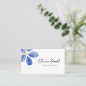 Elegant blauw waterverf visitekaartje (Staand voorkant)