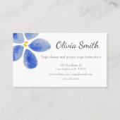 Elegant blauw waterverf visitekaartje (Achterkant)