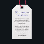 Elegant Blauw Welkom bij Las Vegas Bruiloft Welkom Cadeaulabel<br><div class="desc">Trouwen in Las Vegas? Deze blauwe,  witte en zwarte welkom labels zouden een perfecte aanvulling zijn op de welkomstmand van uw gast in hun hotel. Personaliseer met je eigen oprechte tekst.</div>