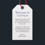 Elegant Blauw Welkom bij Las Vegas Bruiloft Welkom Cadeaulabel<br><div class="desc">Trouwen in Las Vegas? Deze blauwe,  witte en zwarte welkom labels zouden een perfecte aanvulling zijn op de welkomstmand van uw gast in hun hotel. Personaliseer met je eigen oprechte tekst.</div>