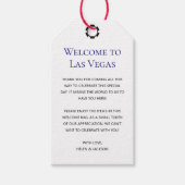 Elegant Blauw Welkom bij Las Vegas Bruiloft Welkom Cadeaulabel (Voorkant)