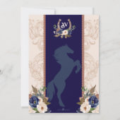Elegant Blauw Western Barok Charro Quinceanera Kaart (Achterkant)