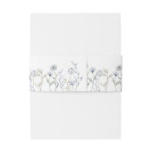 Elegant blauw wildflower monogram bruiloft uitnodigingen wikkel (Achterkant Voorbeeld)