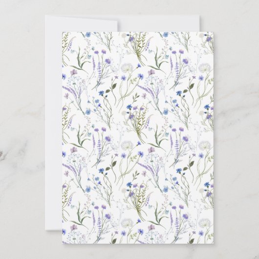 Elegant Blauw Wildflower Volwassene 60ste Verjaard Kaart (Achterkant)