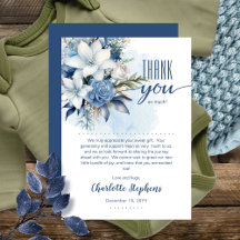 Elegant Blauw Winter Bloemen Jongen Baby shower