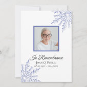 Elegant Blauw Winter Sneeuwvlokken Dood Jubileum Kaart (Voorkant)