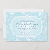 Elegant Blauw Winter Wonderland Vakantie Party Kaart (Voorkant)