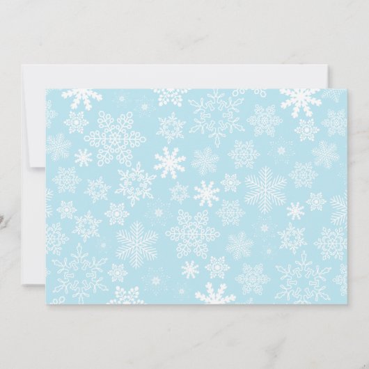 Elegant Blauw Winter Wonderland Vakantie Party Kaart (Achterkant)