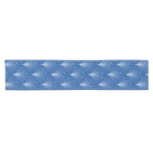 Elegant blauw & wit Art-Deco patroon Korte Tafelloper (Horizontaal)